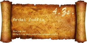 Ardai Zsófia névjegykártya
