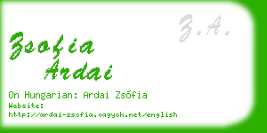 zsofia ardai business card