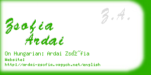 zsofia ardai business card